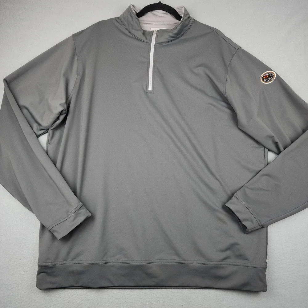 Peter Millar Pullover Mens 2XL Gray Quarter Zip Golf Stretch Layer MECEK40 